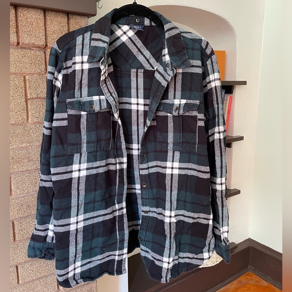 Navy & green thick flannel😍